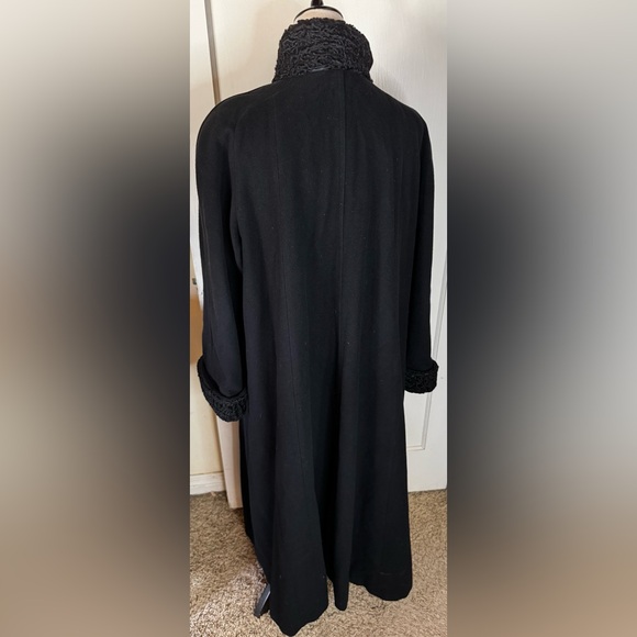 Vintage Wool and Cashmere Trench Coat 90’s Feminine Elegant Goth Duster noir - Picture 5 of 15